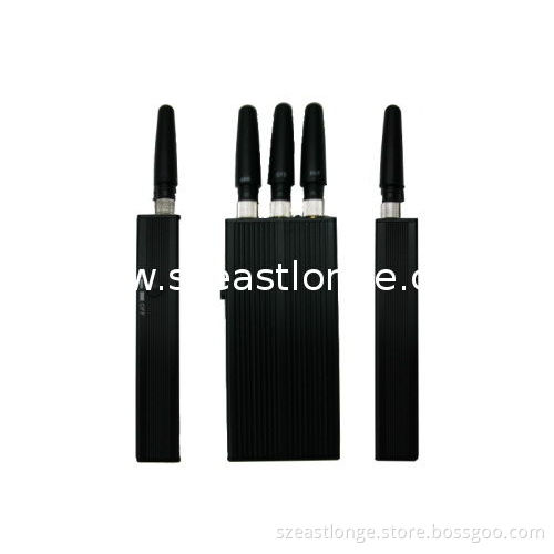 Cdma / Gsm Portable Cell Phone Jammer / Blocker 25dbm With 3 Antenna